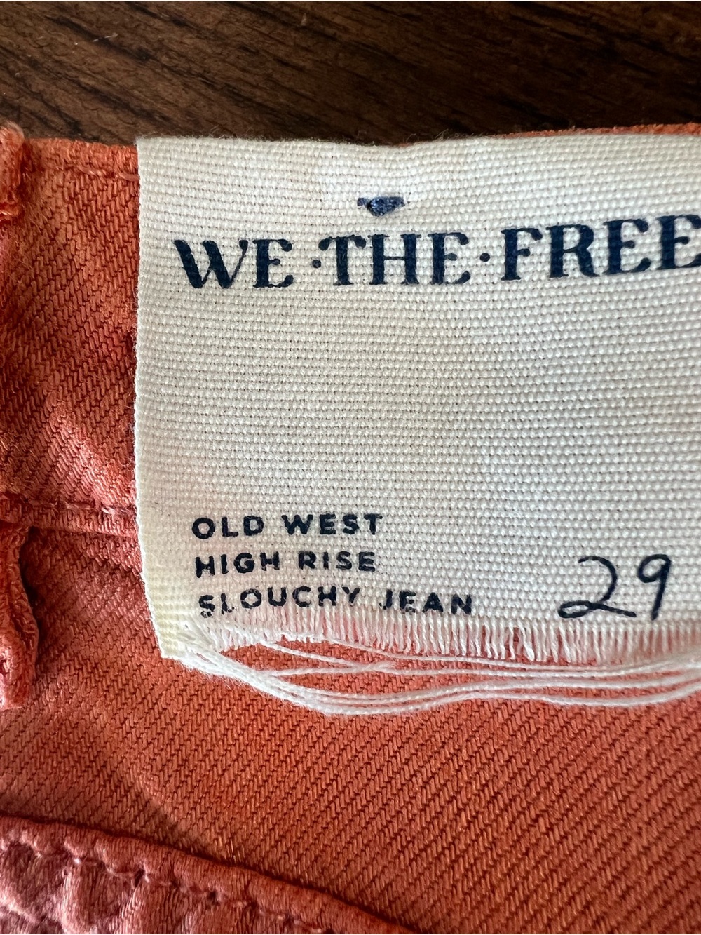 Free people We The Free NWT Old West Slouchy Jeans Women’s 29 Orange High Rise - Picture 7 of 16
